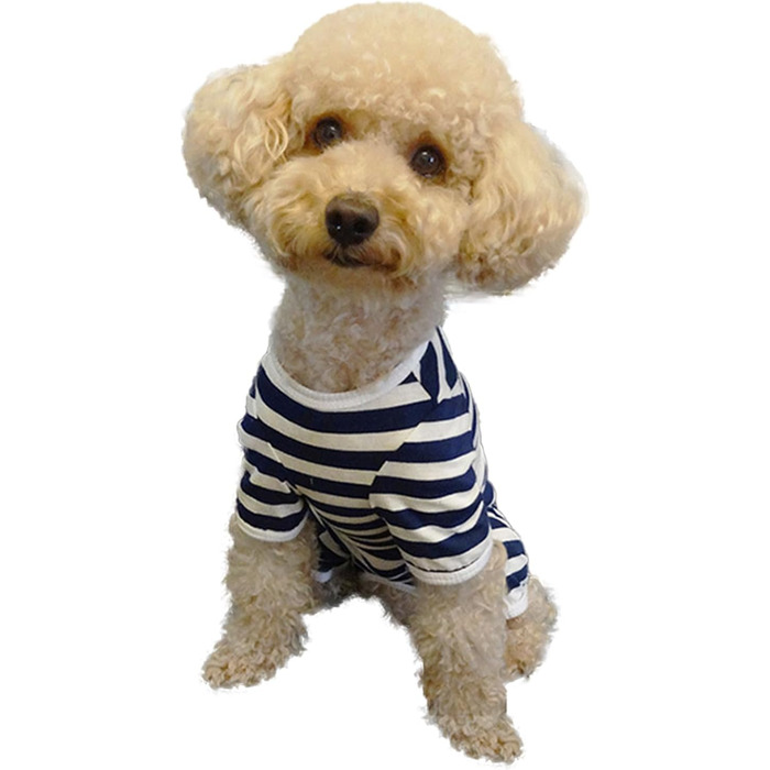 Захисний боді для собак після операції, боді для собак після кастрації/стерилізації, захисний одяг для собак з відкритими лапами, з отвором для рани, з нейлоновою застібкою, для собак з алергією, лисістю, післяопераційний одяг, блакитно-білий в смужку (S)