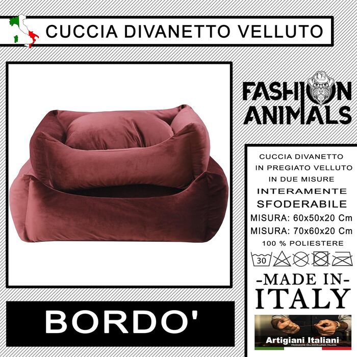 Практичне лежанка для домашніх тварин з блискавкою – м'яка подушка з сатину для собак та котів – знімний чохол – 2 розміри (M, Бордовий)