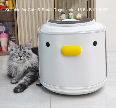 PURROOM Рюкзак-переноска для котів і маленьких собак, з верхньою кришкою, бічною вентиляцією та м'якою сіткою, для подорожей