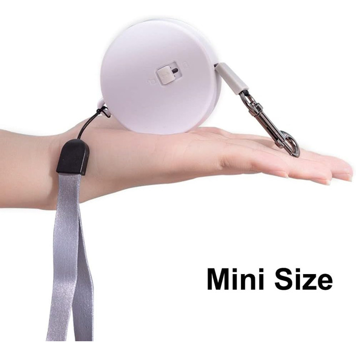 Рулетка для собак MiOYOOW, 3 м, автоматична, з відбиваючим тросом, для маленьких собак і котів, біла