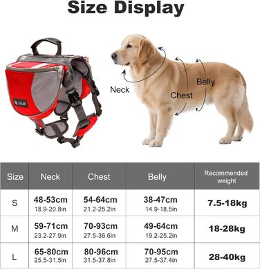 Шлейка для собак середніх та великих порід PETCUTE, регульована, для прогулянок, тренувань, з ручкою, світловідбиваюча, червона (S)