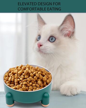 Набір мисок для котів та собак з нержавіючої сталі, 2 шт. (білий та зелений). Зручний дизайн, антиковзаюча основа, легко миються, для котів та маленьких собак