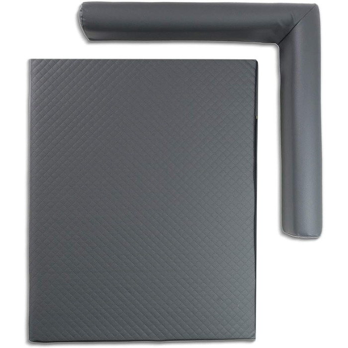 Крісло-ліжко для собак Mayaadi-Home Eck, сіре, 80x100x10 см, з штучної шкіри