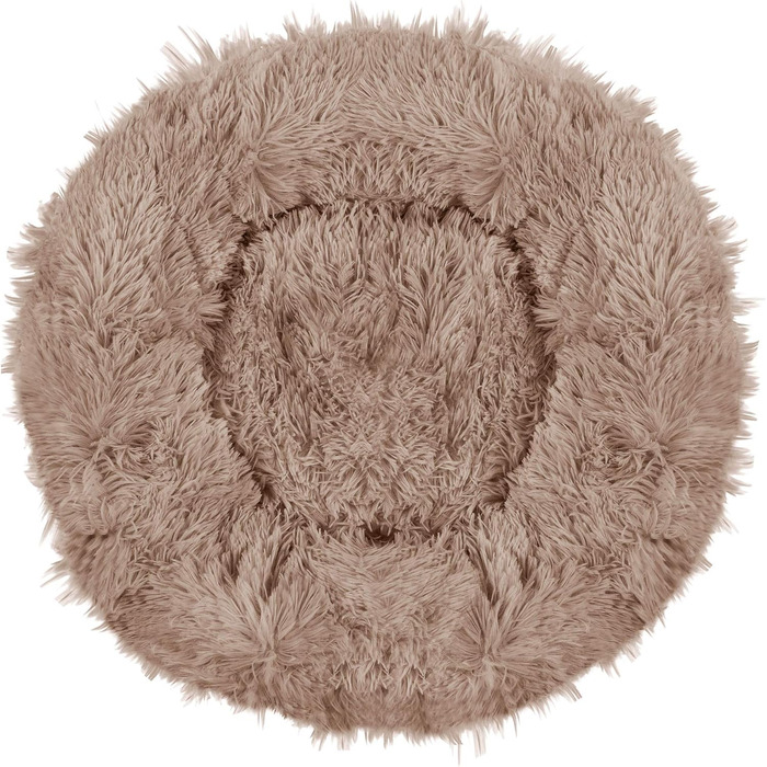 Кругле ліжко для собак Springos з антиковзною основою, м'яке та комфортне (40 см, світло-коричневе)