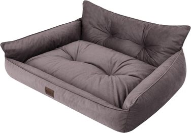 Собаче ліжко DOGGY XL 82x63 см, коричневе, м'яке ортопедичне ліжко-матрац для собак, лежак для домашніх тварин, диван, прошите, Fancy