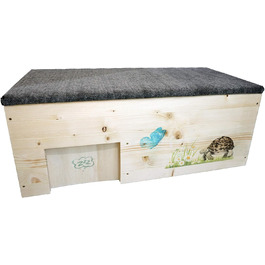Будинок для черепах Nagerstore XXL 80x40x32 см, дерев'яний тераріум з вітрозахистом, відкривний дах, лакований