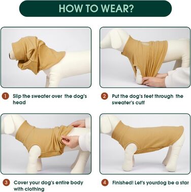 Теплий пуловер для собак Kuoser, розмір L, коричневий: м'який флісовий жилет для середніх собак