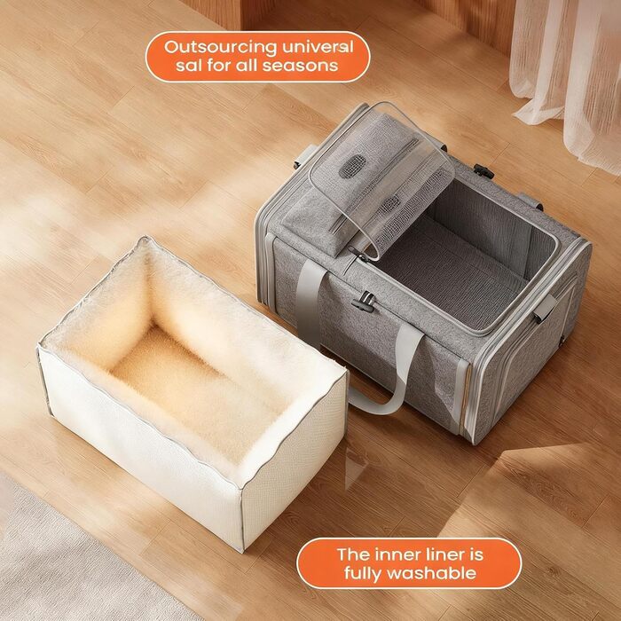 Транспортна переноска для собак та котів | Переноска для тварин | Сіра переноска для вигулу та подорожей