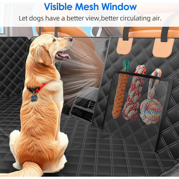 Подовжувач для заднього сидіння автомобіля для собак з твердим дном, великий простір, водонепроникний чохол для автосидіння для собак, витримує 180 кг, стійка неслизька гамак для заднього сидіння автомобіля/SUV для домашніх тварин