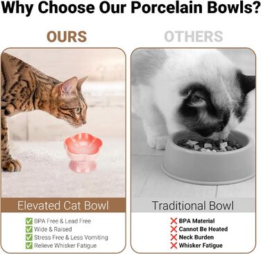 Антишвидкісний набір для собак, миска для їжі для котів та маленьких собак, керамічна миска (Morgenblüte) (Sanfte Liebe)