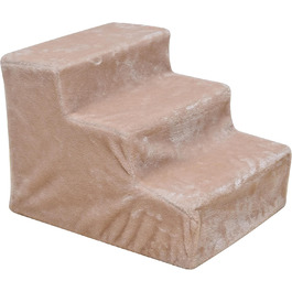 Східці для тварин ESTEXO: сходи для собак та котів, 3 сходи, плюшевий чохол, бежевий колір