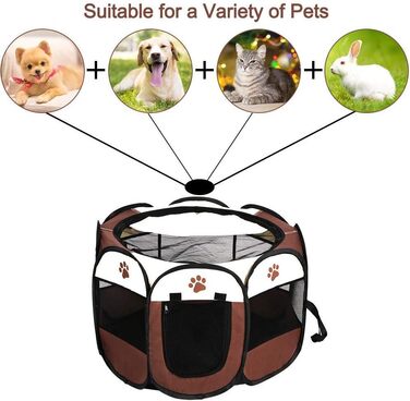 Вольєр для цуценят та тварин, розкладний вольєр для собак, кроликів, морських свинок, котів. Розмір 81 x 45 см
