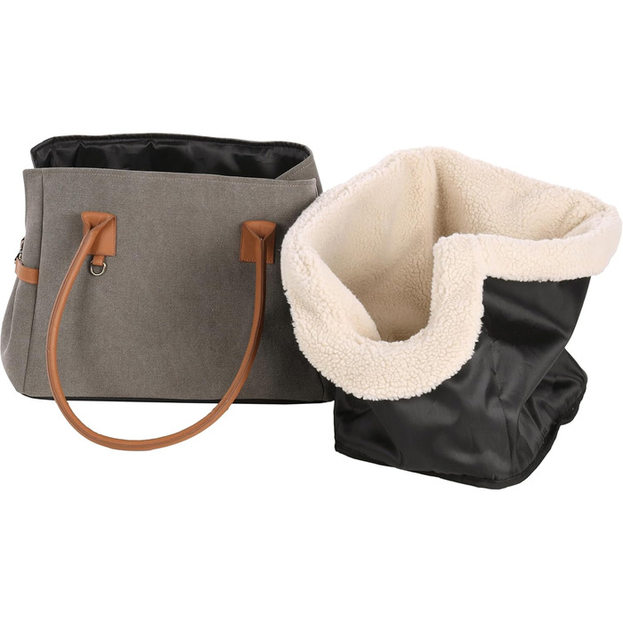 Сумка для собак Kuzco Braun – 40x25x29 см – поліестер, знімний підкладник, знімне дно, ніжки, страховка, ручки