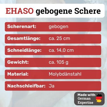 Ножиці кухонні EHASO Revolution Black Schere Titanium 25 см, вигнуті, японські