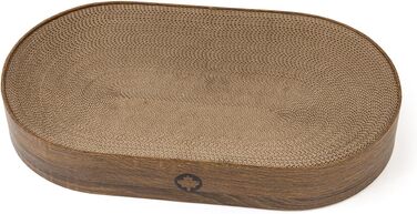 Килимок для кота з гофрокартону Apollo від CanadianCat Company, овальний, горіховий колір, 63 x 35 x 10 см