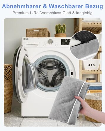 Ортопедичне ліжко для собак KSIIA, великі породи, 104x68x8 см, знімний, сірий