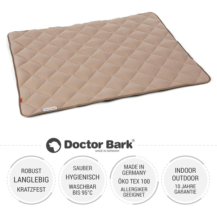 Флісова двостороння лежанка Doctor Bark для великих собак, золото-коричнева, 100x80 см, міцна, прати до 95°C