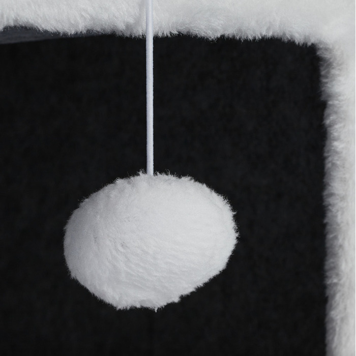 Будиночок-будка для кота з лежаком та іграшкою, сірий, 32 x 40 x 40 см