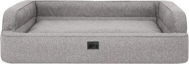 Ліжко для собак, корзина для собак, ліжко-кімната для тварин, знімний чохол, сірий колір, XXL (117x79 см)