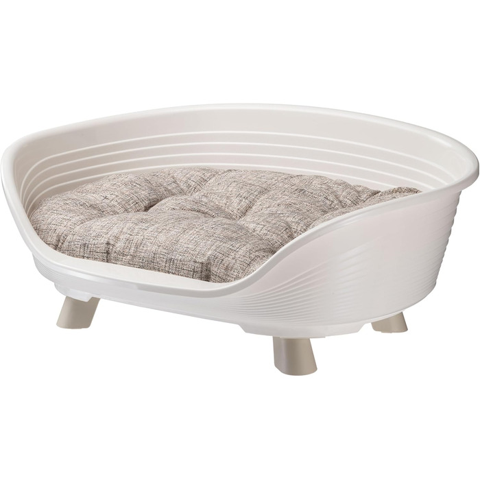 Підвищене ліжко для собак та котів Ferplast Throne з бавовняним матрацом, білий, 61,5 x 45 x 26 см