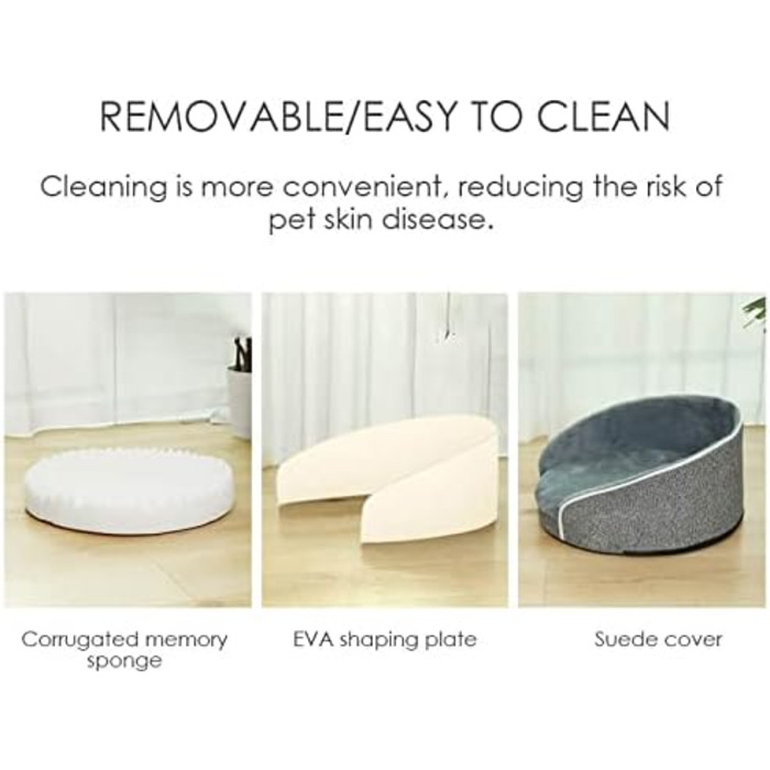 Ортопедичний лежак для котів та собак Dear Darling з memory foam, антрацит, великий