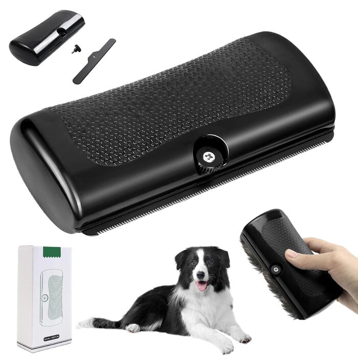 Щітка для собак Fellwunder: видалення шерсті, комфортна ручка, для короткошерстих собак та інших тварин, чорна