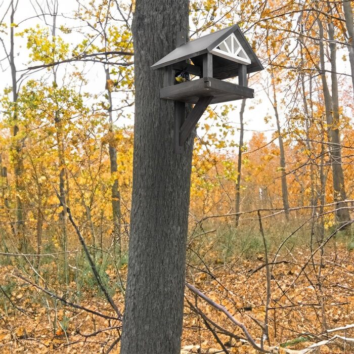 Будиночок для птахів VOSS.garden Morby, чорний/білий, дерево з просоченням, металевий дах, для стіни або підвішування, декор для саду