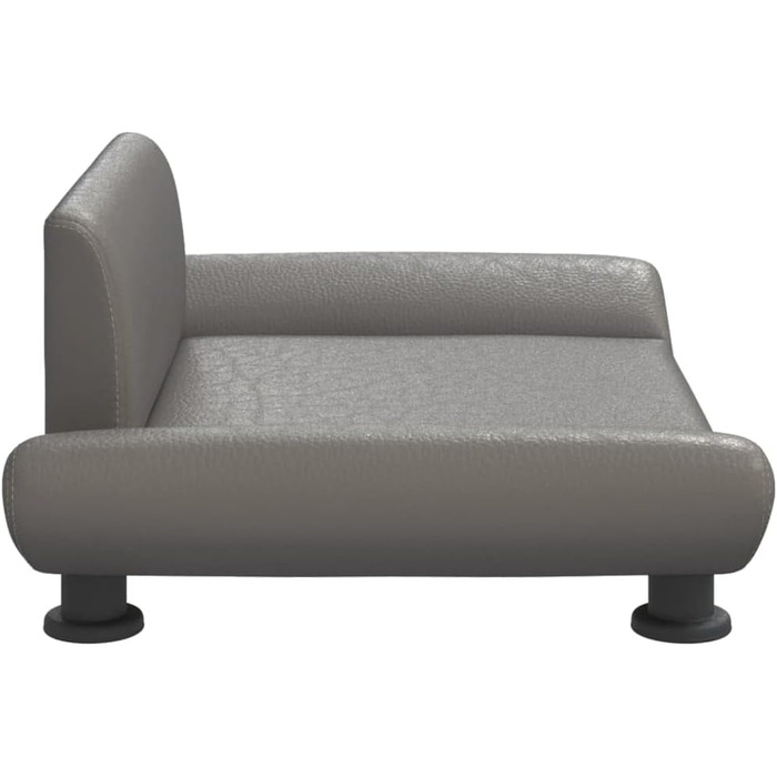 Крісло-ліжко для собак та котів з екошкіри, 70x45x28 см, сірий колір