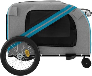 Причіп для тварин на велосипед, Oxford, оксфордська тканина та метал, тип 1, помаранчевий та синій (134 x 68 x 72 см)