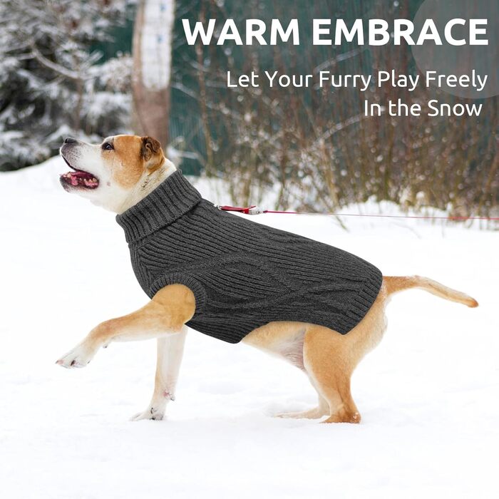 Пуловер Queenmore для маленьких собак, теплий та м'який, з коміром-стойкою, для Мальтізу, Померанського спанієля, Пуделя, Ши-тцу (Сірий, S) S Сірий