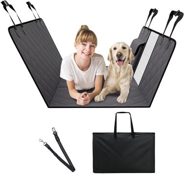 Захисний килимок для собак VEVOR на заднє сидіння авто, 137x61 см, до 180 кг, з сіткою та кишенею