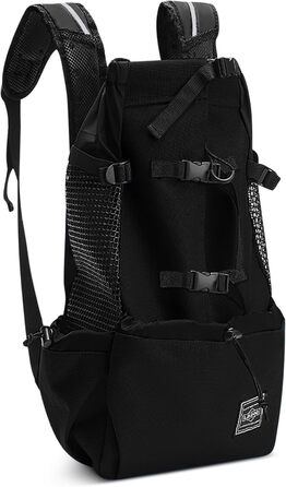 Рюкзак для собак ASOPETS, сумка-переноска, регульований, для середніх собак, для прогулянок, походів, кемпінгу, альпінізму, подорожей (вугільний чорний, M)