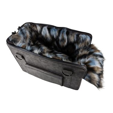 Сумка для собак MYXA Classi, переноска для собак, авіапереноска з знімною сіткою на даху (Сірий Океан, з кишенею)