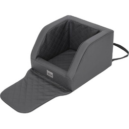 Автомобільний лежак для собак, переноска для собак, лежанка для собак, переноски для собак, заднє сидіння, ковдра для собак, корзина для собак, лежанка для котів, для маленьких собак (46x46x31 см), штучна шкіра (графіт)