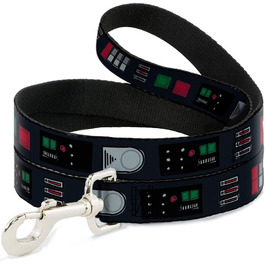 Повідок для собак Buckle-Down Star Wars з дизайном пояса Дарта Вейдера, чорний/сірий/червоний, 120 см, 3,8 см