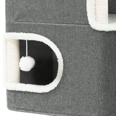 Будиночок для котів (35*45*63 см) — двоповерхове тепле ліжечко на зиму