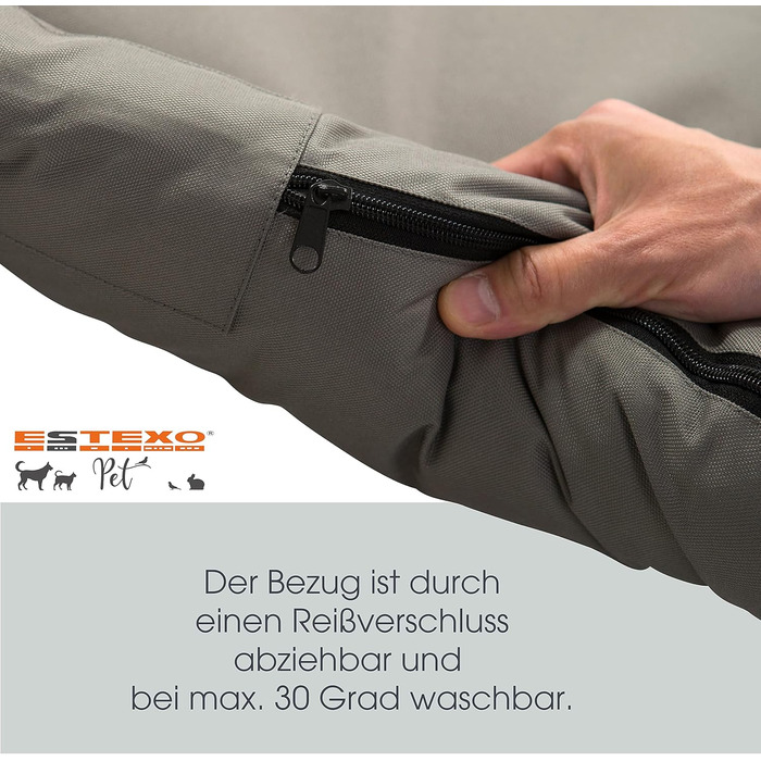 Крісло-ліжко для собак та котів ESTEXO, сіре, 80x105 см, з водонепроникним покриттям