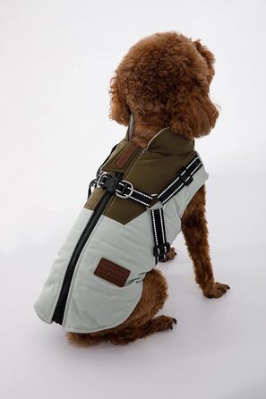 Водонепроникний теплий зимовий одяг для собак: куртка, жилет, плащ для маленьких та середніх порід, зелений