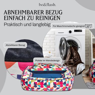 Зручне ліжко для собак Boise 'Roy' - диван-ліжко для собак маленьких та великих порід - стильне, миється, з антиковзким покриттям - Roy (M, Michaela)