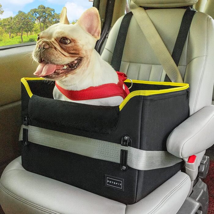 Автокрісло для собак Petsfit: безпечне та зручне автоліжко для маленьких собак, чорного кольору