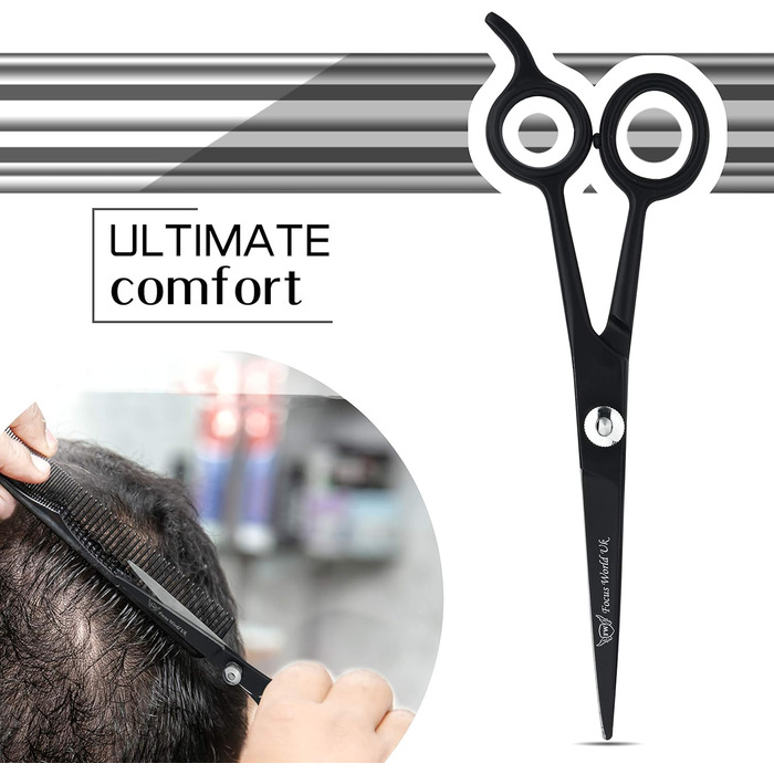 Професійні ножиці для перукарів Focus World 6.5 дюймів - японська сталь, чорний колір, для чоловіків та жінок