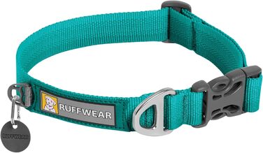 Нашийник для собак RUFFWEAR Front Range, міцний Tubelok, алюмінієва застібка, стильний, для щоденного використання, колір бірюзовий, розмір M (36-51 см)