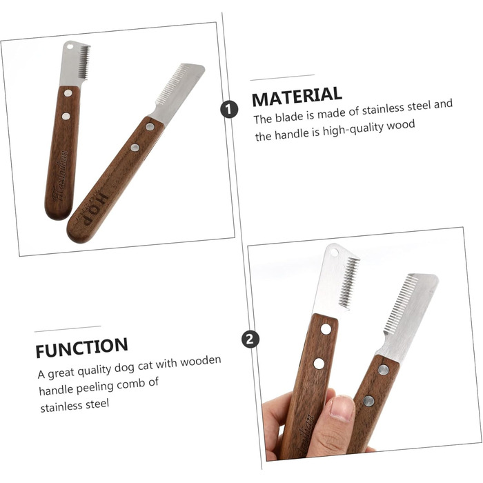 Гребінець для грумінгу собак Happyyami 2St, видалення підшерстка, нержавіюча сталь