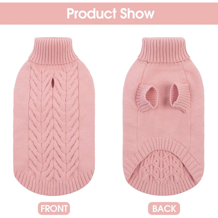 Пуловер для собак великих порід, рожевий, з отвором для повідка, теплий, для осені/зими, розмір XX-Large