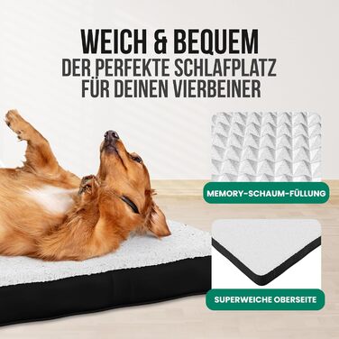 Ортопедичне ліжко для собак Avalo S - 45x65 см, з ефектом пам'яті, нековзне, пране, ортопедична подушка для собак