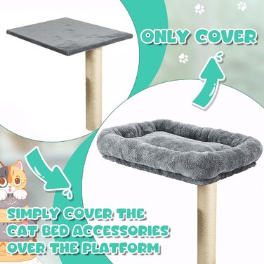 Подушка на платформу для котячого будиночка Abbylike, сіра, 40x40 см, 2 шт.