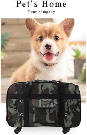 Транспортна сумка для тварин на колесах RRXEOUU - для собак та котів, дихаюча, портативна