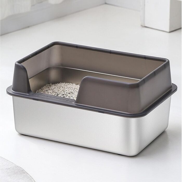 Лоток для котів MENDUNER 50x35x25 см нержавіюча сталь