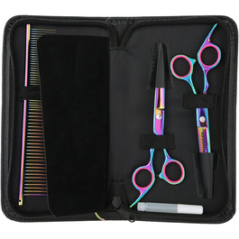 Набір професійних ножиць для грумінгу собак з нержавіючої сталі, ножиці для стрижки та витончення шерсті, гребінець для собак та котів