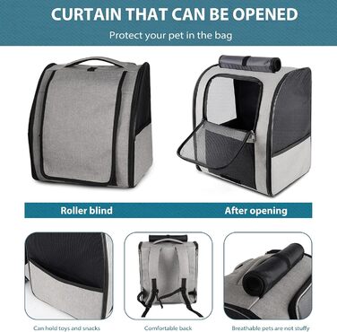 Рюкзак для собак та котів PETCUTE: зручний та дихаючий, сірий колір